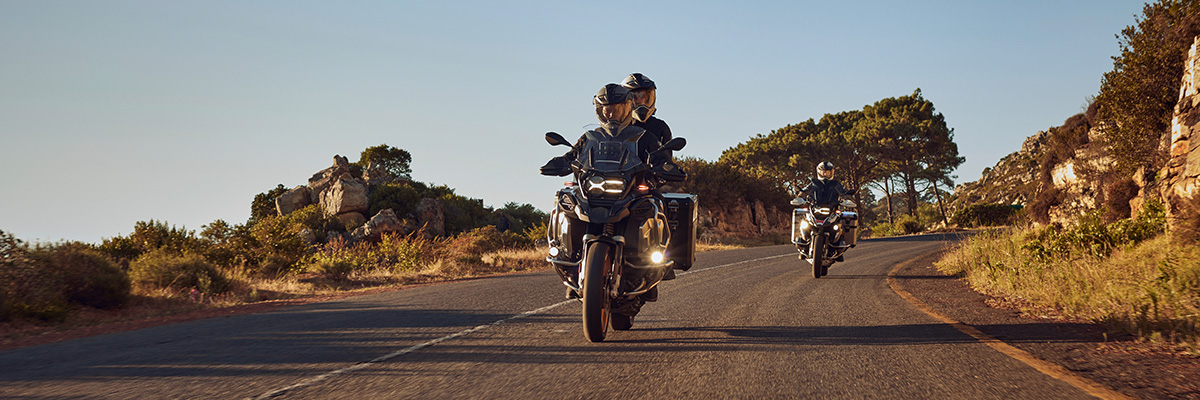 BMW Motorcycles on their way to camping spots in Southern California.