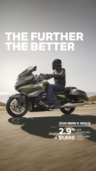 With 10.5” TFT Display & Connectivity, Intelligent Emergency Call, and Reverse Assist, the BMW K 1600 B is in it for the long haul. Go further with 2.9% APR financing + $1,600 customer cash on the luxurious 2024 K 1600 B. Come test ride today! 🙂
#BMWMotorradUSA #BMWMotorrad #MakeLifeARide #RideandShare #SoCalBMWMotorrad